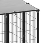 Fekete acél kutyakennel 6,05 m² 7
