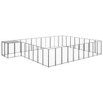 Fekete acél kutyakennel 25,41 m² 2