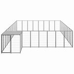 Fekete acél kutyakennel 25,41 m² 3