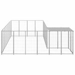 Ezüstszínű acél kutyakennel 10,89 m² 3
