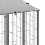 Ezüstszínű acél kutyakennel 10,89 m² 5