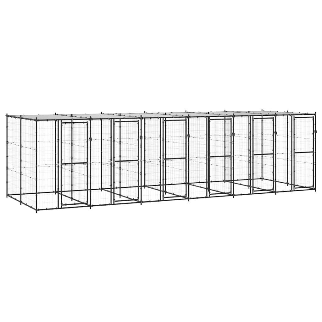 Kültéri acél kutyakennel tetővel 14,52 m²