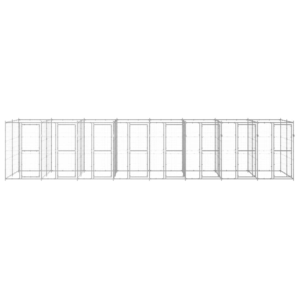 Kültéri horganyozott acél kutyakennel 19,36 m² 2