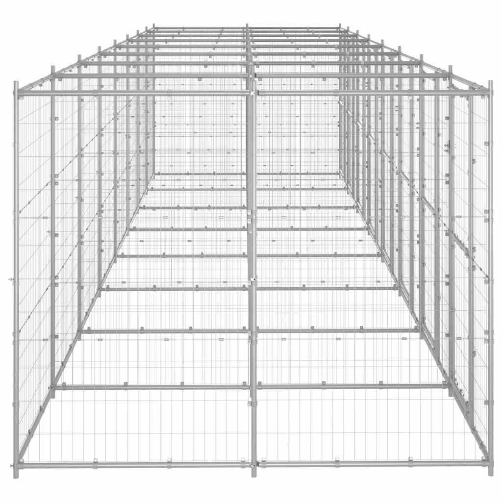 Kültéri horganyozott acél kutyakennel 19,36 m² 3