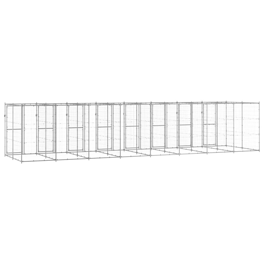 Kültéri horganyozott acél kutyakennel 19,36 m² 4