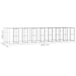 Kültéri horganyozott acél kutyakennel 19,36 m² 6