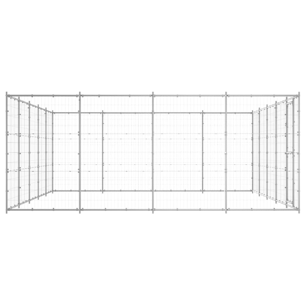 Kültéri horganyozott acél kutyakennel 24,2 m² 3