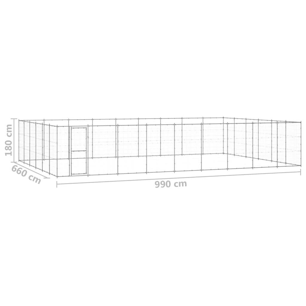 Kültéri horganyozott acél kutyakennel 65,34 m² 6