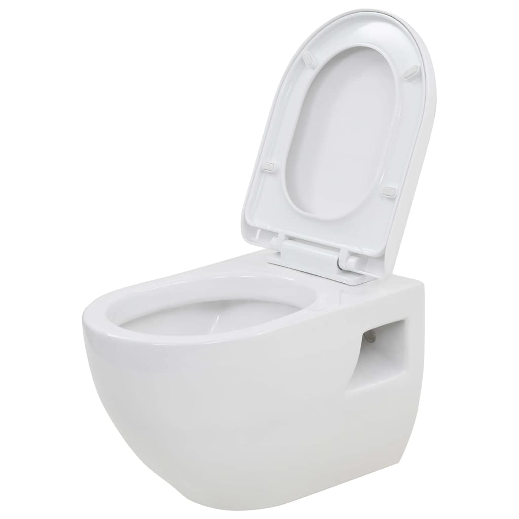 Fekete falra szerelhető kerámia WC rejtett magas tartállyal 4