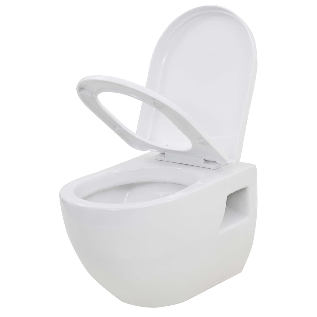 Fekete falra szerelhető kerámia WC rejtett magas tartállyal 6