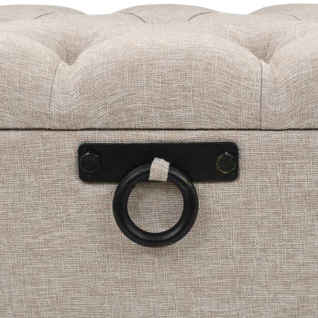 Krémszínű szövet tárolópad háttámlával 110 cm 7