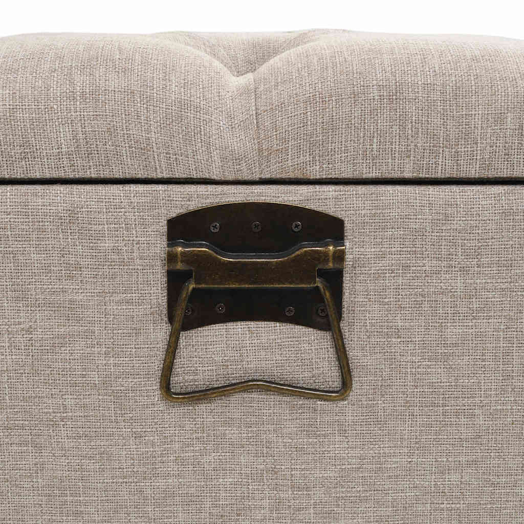 Krémszínű szövet tárolópad háttámlával 110 cm 8