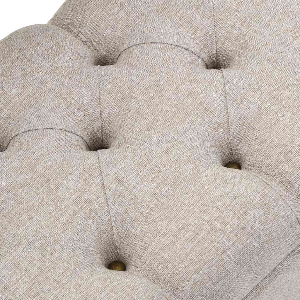 Krémszínű szövet tárolópad háttámlával 110 cm 9