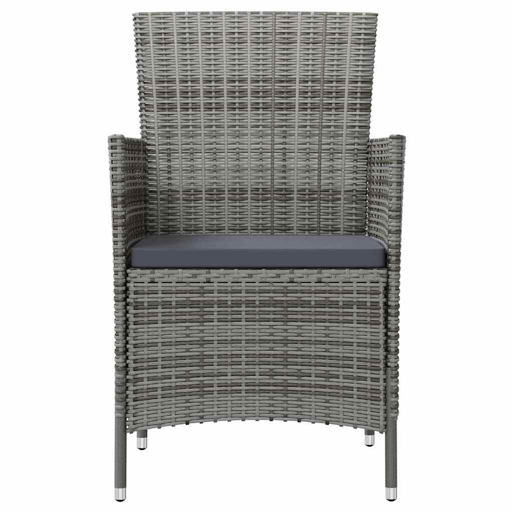 4 db szürke polyrattan kerti szék párnával 3