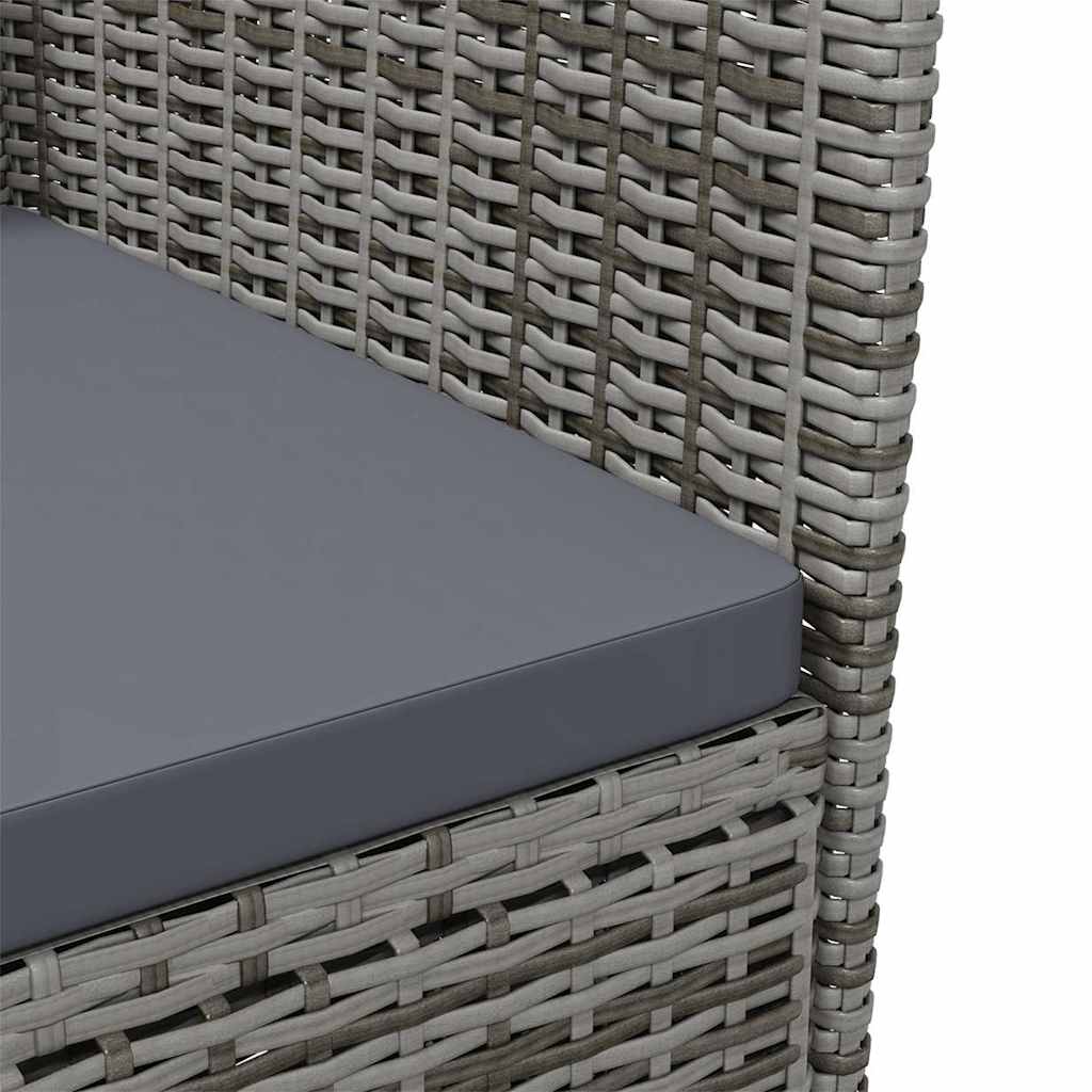 4 db szürke polyrattan kerti szék párnával 6