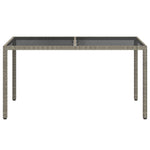 Szürke polyrattan és edzett üveg kerti asztal 150 x 90 x 75 cm 3