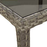 Szürke polyrattan és edzett üveg kerti asztal 150 x 90 x 75 cm 6