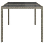 Szürke polyrattan és edzett üveg kerti asztal 190 x 90 x 75 cm 4
