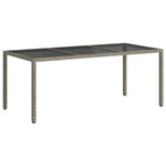 Szürke polyrattan és edzett üveg kerti asztal 190 x 90 x 75 cm 5
