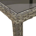 Szürke polyrattan és edzett üveg kerti asztal 190 x 90 x 75 cm 6