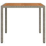 Szürke polyrattan és akácfa kerti asztal 90 x 90 x 75 cm 4