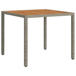 Szürke polyrattan és akácfa kerti asztal 90 x 90 x 75 cm 5