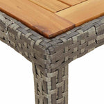 Szürke polyrattan és akácfa kerti asztal 90 x 90 x 75 cm 6
