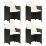 4 db fekete polyrattan kerti szék