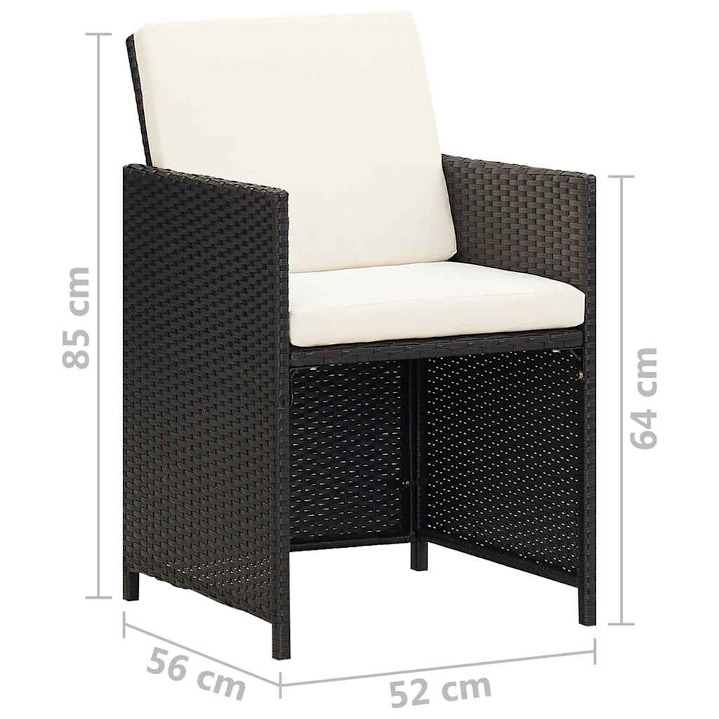 4 db fekete polyrattan kerti szék 11