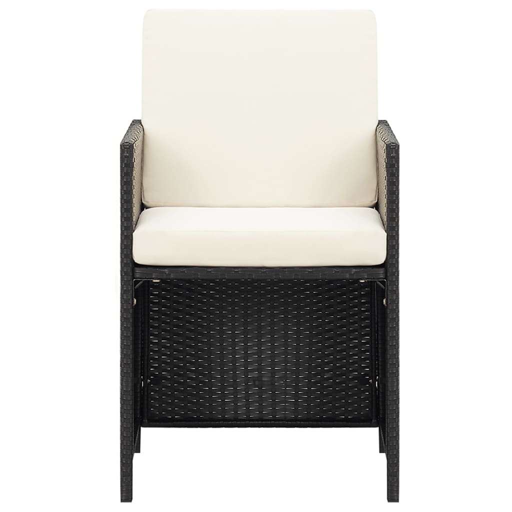 4 db fekete polyrattan kerti szék 3