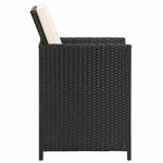 4 db fekete polyrattan kerti szék 4