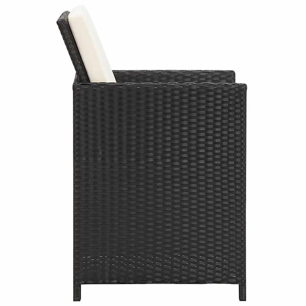4 db fekete polyrattan kerti szék 4