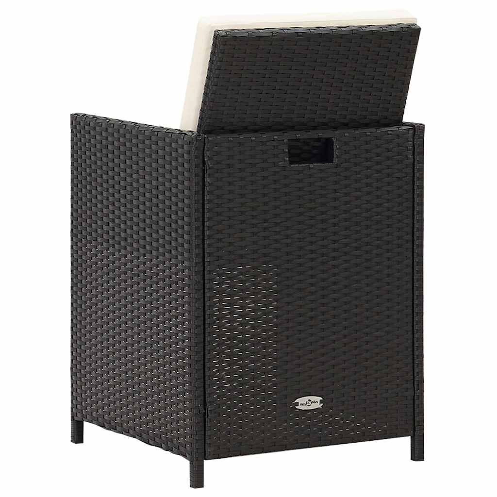 4 db fekete polyrattan kerti szék 5