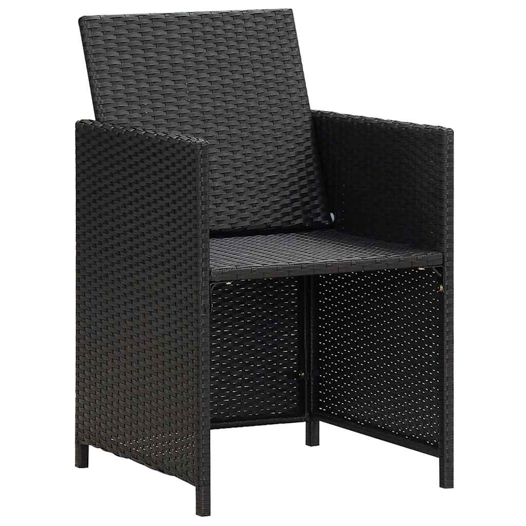 4 db fekete polyrattan kerti szék 6