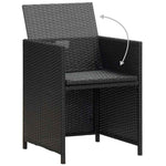 4 db fekete polyrattan kerti szék 7