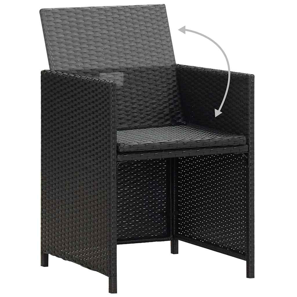 4 db fekete polyrattan kerti szék 7