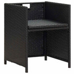 4 db fekete polyrattan kerti szék 8