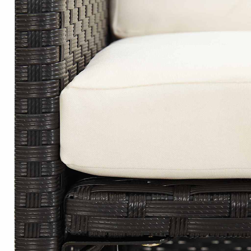 4 db fekete polyrattan kerti szék 9