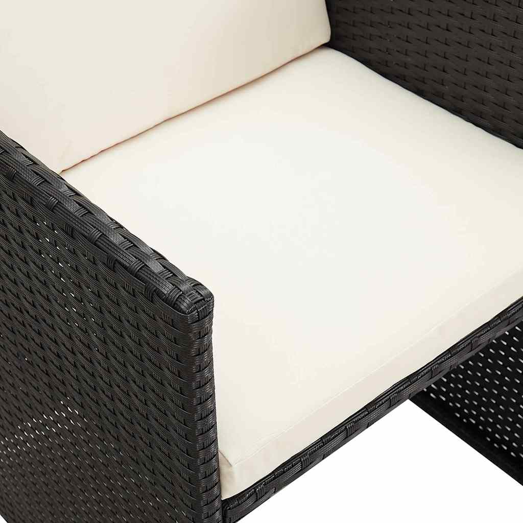 4 db fekete polyrattan kerti szék 10