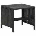4 részes fekete kerti polyrattan szék- és zsámolyszett 10