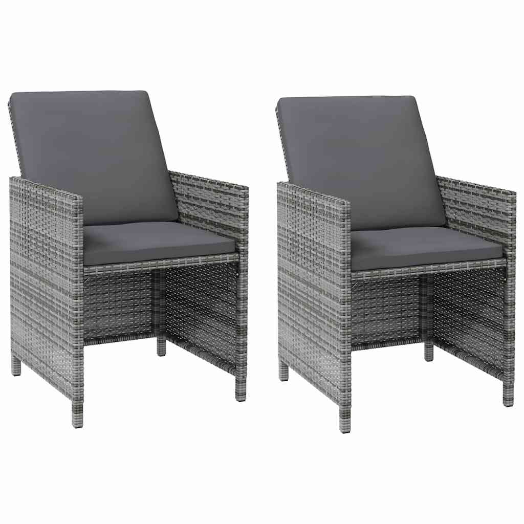 4 részes szürke kerti polyrattan szék- és zsámolyszett 3