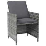 4 részes szürke kerti polyrattan szék- és zsámolyszett 4