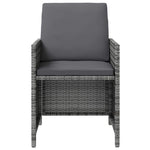 4 részes szürke kerti polyrattan szék- és zsámolyszett 5