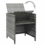 4 részes szürke kerti polyrattan szék- és zsámolyszett 6