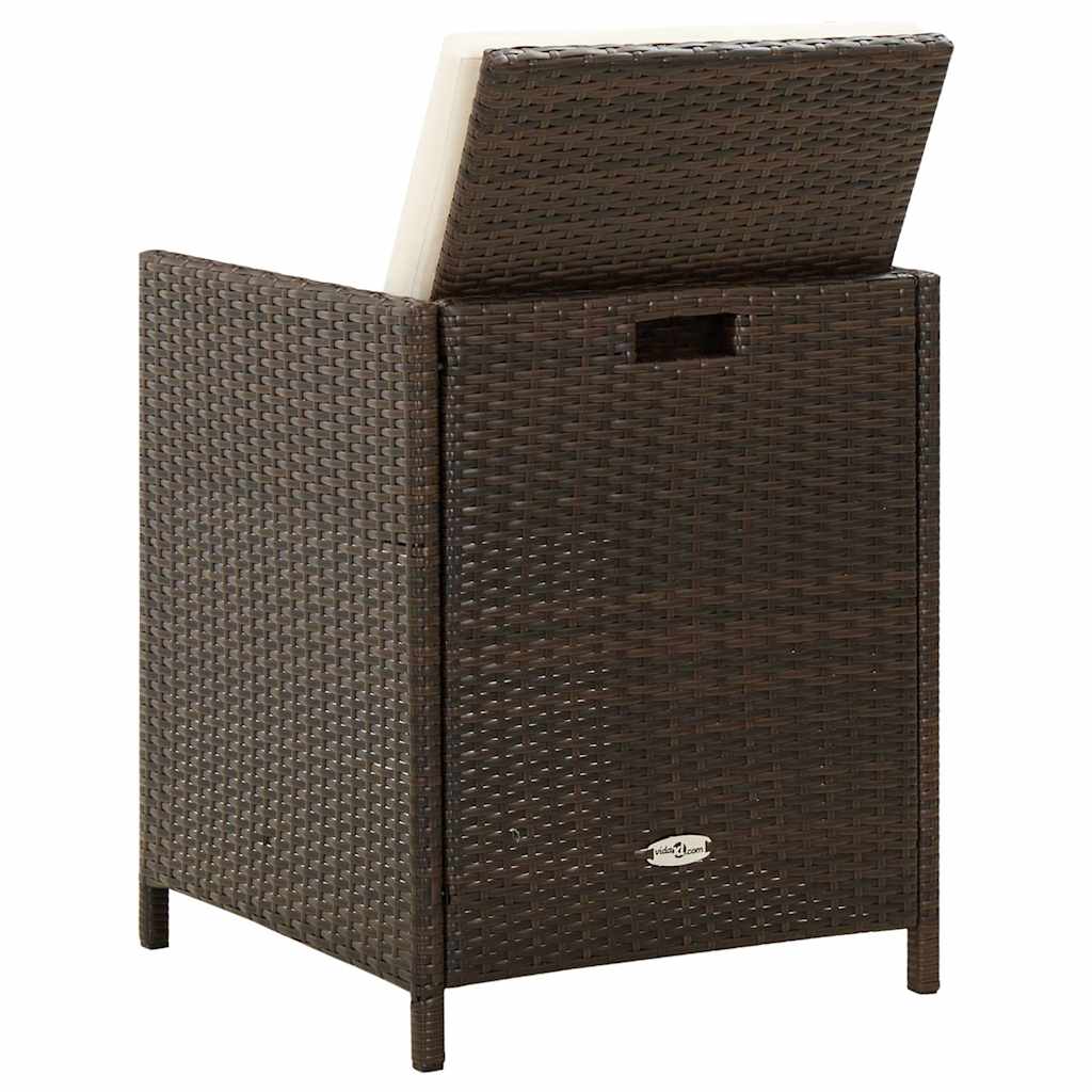 4 db barna polyrattan kerti szék párnával 5