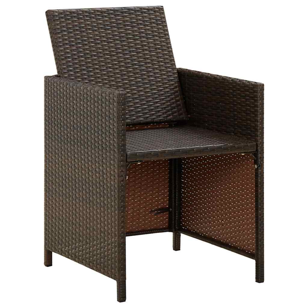 4 db barna polyrattan kerti szék párnával 6