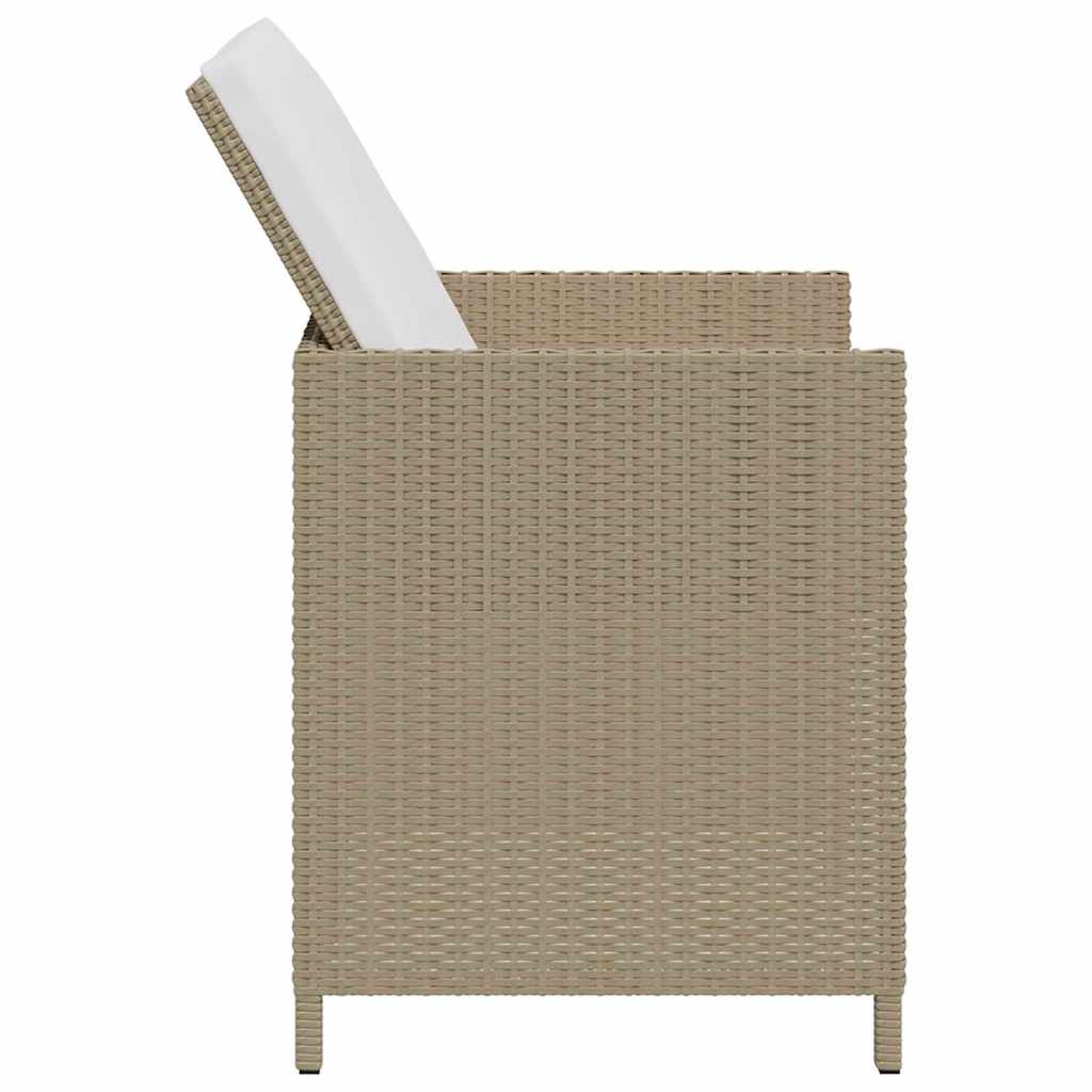 2 db bézs polyrattan kerti szék lábtartókkal 5