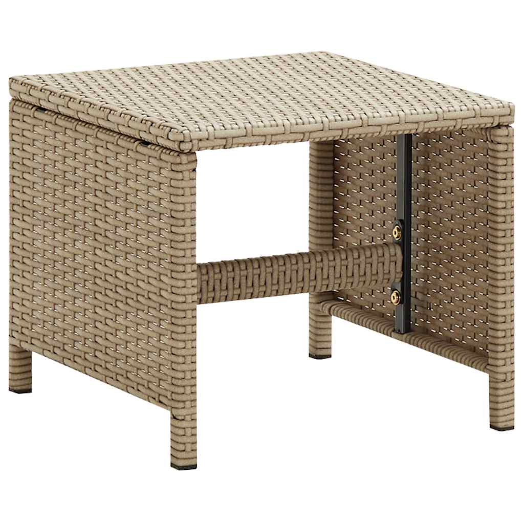 2 db bézs polyrattan kerti szék lábtartókkal 10