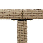 Bézs polyrattan és tömör akácfa kerti asztal 109 x 107 x 74 cm 7