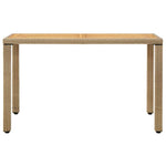 Bézs polyrattan és tömör akácfa kerti asztal 123 x 60 x 74 cm 2